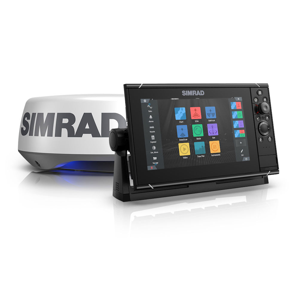 Simrad® 000-15554-001 - NSS9 evo³s 9 Fish Finder/Chartplotter Kit with  C-MAP US Enhanced Charts and Halo20+ Radar w/o Transducer