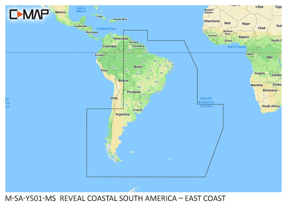 C-MAP® REVEAL™ - South America - East Coast | Simrad Marine Electronics